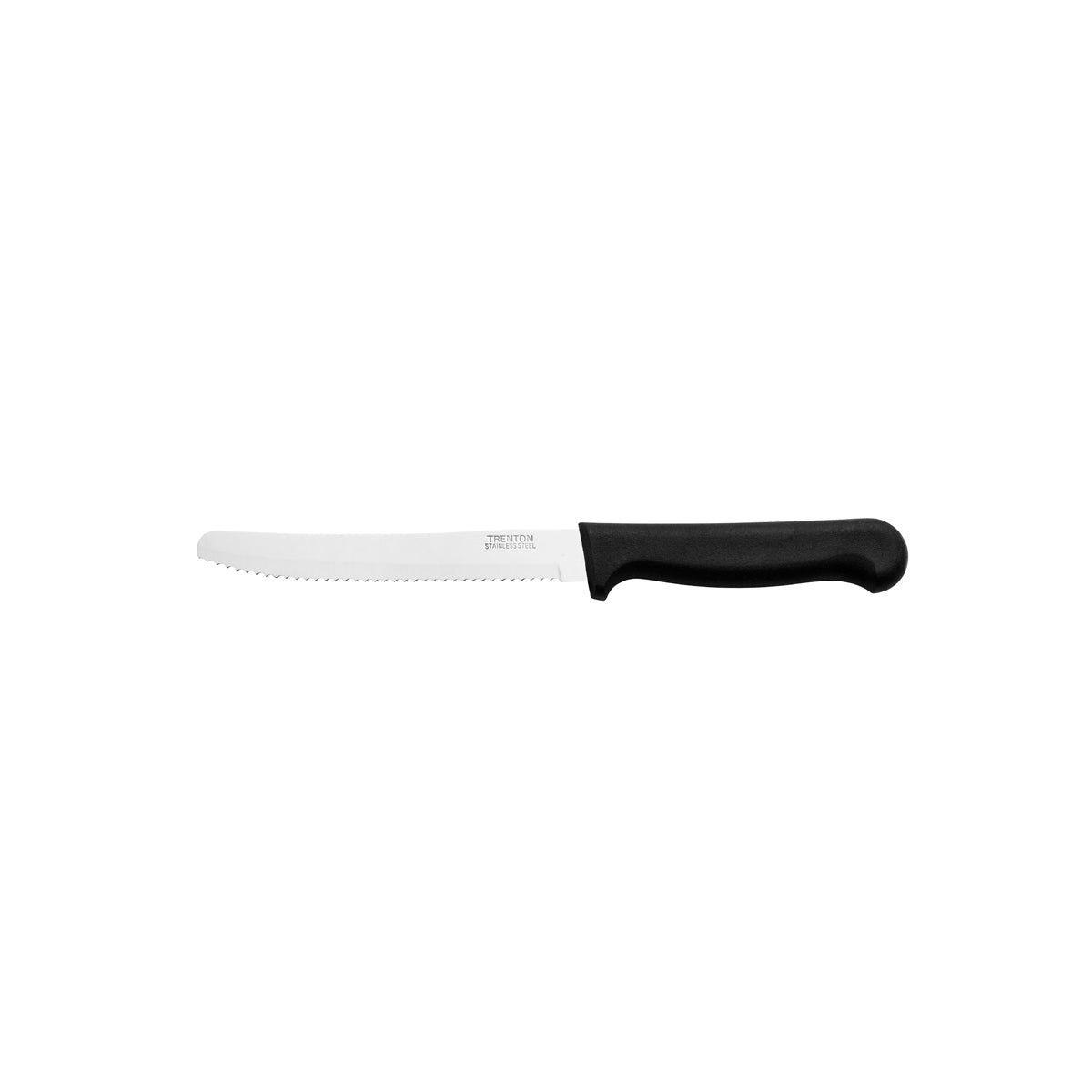 19920 Steak Knife Round Tip, Black Plastic Handle 223mm Leisure Coast Hospitality & Packaging