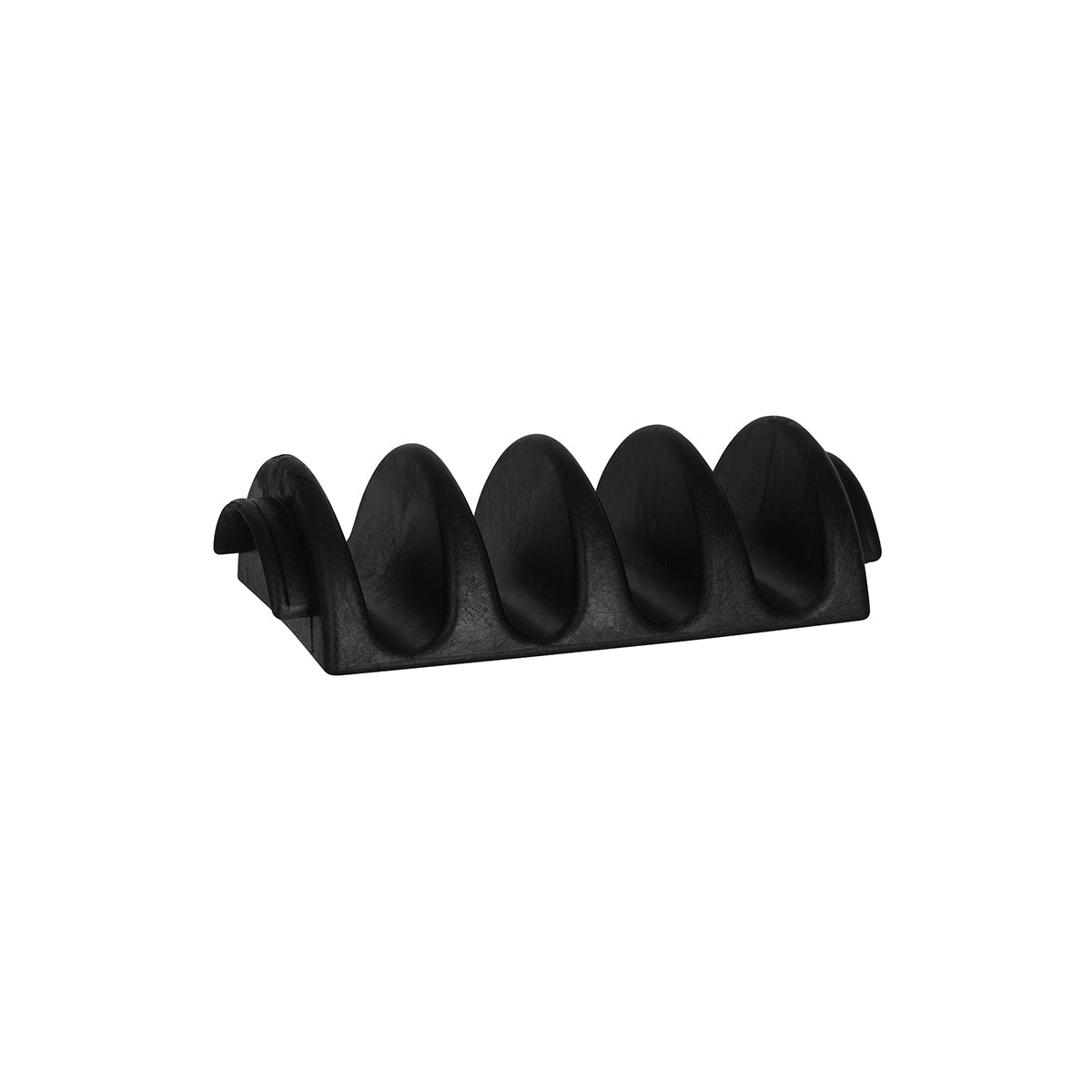 78796 Chef Inox Coney Island Taco Holder / Stand Black 4 Compartment Leisure Coast Hospitality and Packaging