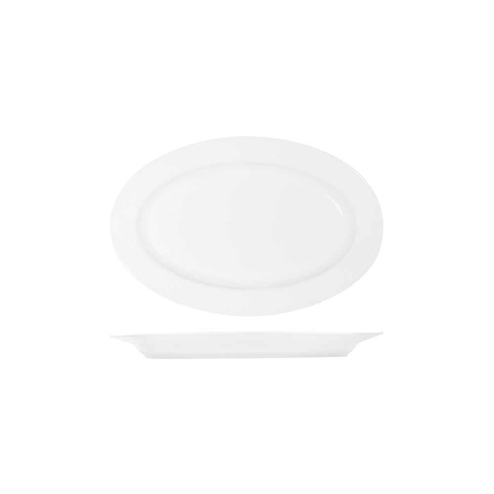 91034-Ctn Tablekraft Core Oval Wide Rim Platter Leisure Coast Hospitality & Packaging