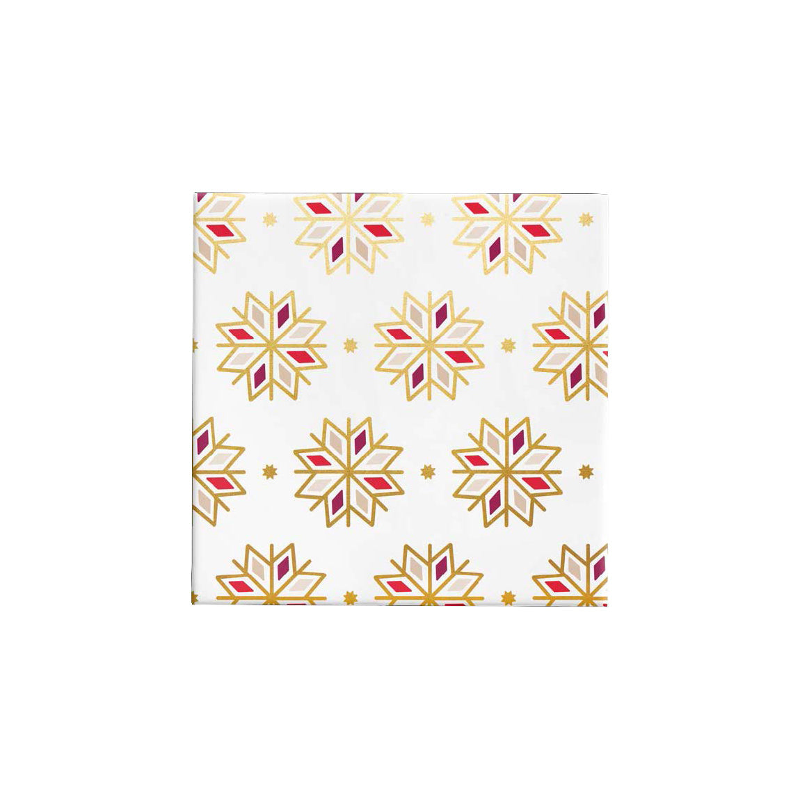 BW24 XCS BRB Christmas Cutout Snowflakes Beige, Red & Gold Gloss Wrap