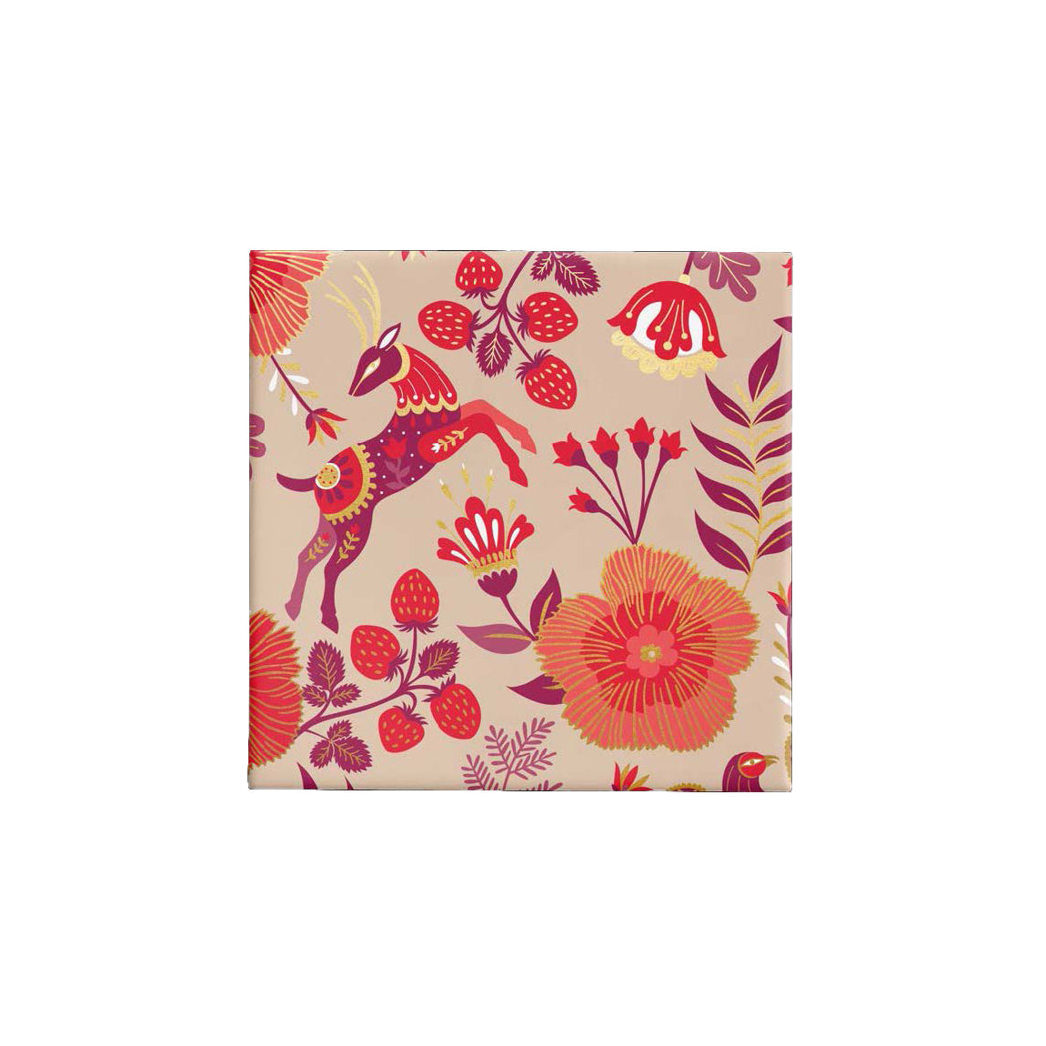 BW24 XRG BBR Reindeer Garden Beige, Burgundy & Red Gloss Wrap