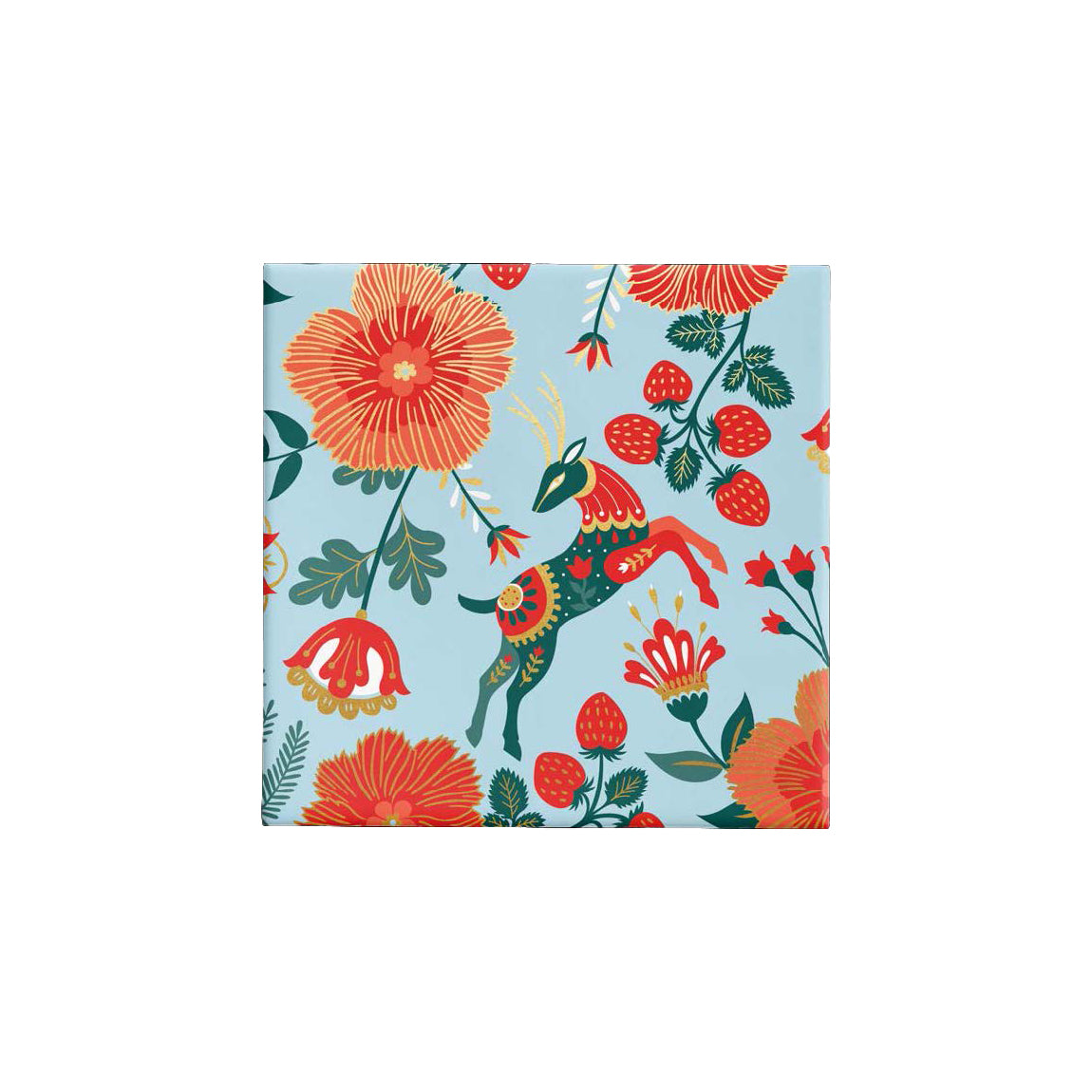 BW24 XRG DHR Reindeer Garden Duck Egg, Hunter Green & Red Gloss Wrap