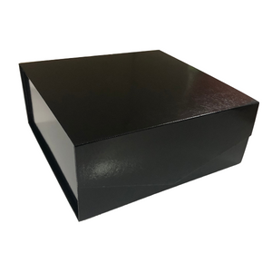 Collapsible Medium Square Hamper Box with Magnetic Lid Black