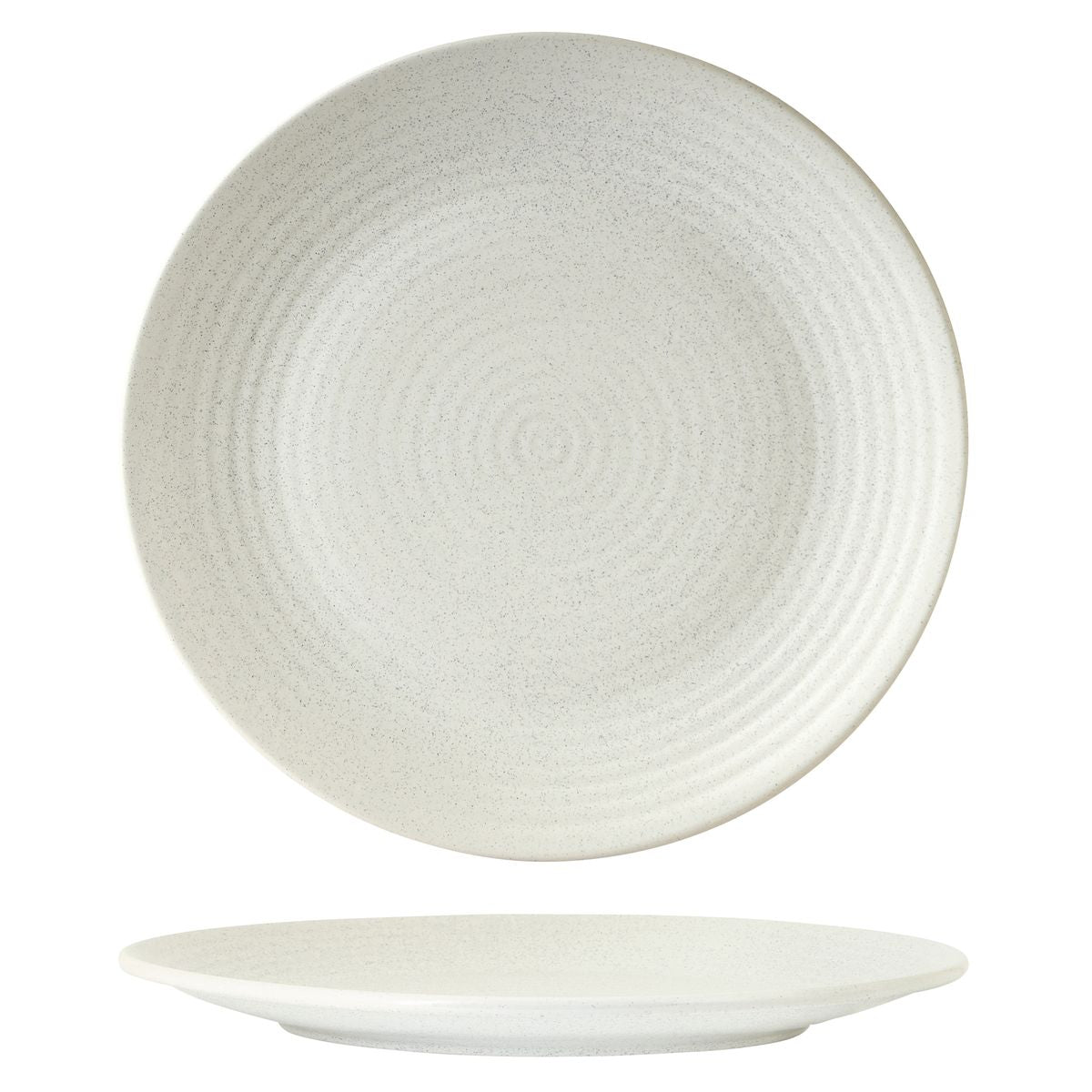 90073 Zuma Frost Round Plate Ribbed 310mm Leisure Coast Hospitality & Packaging
