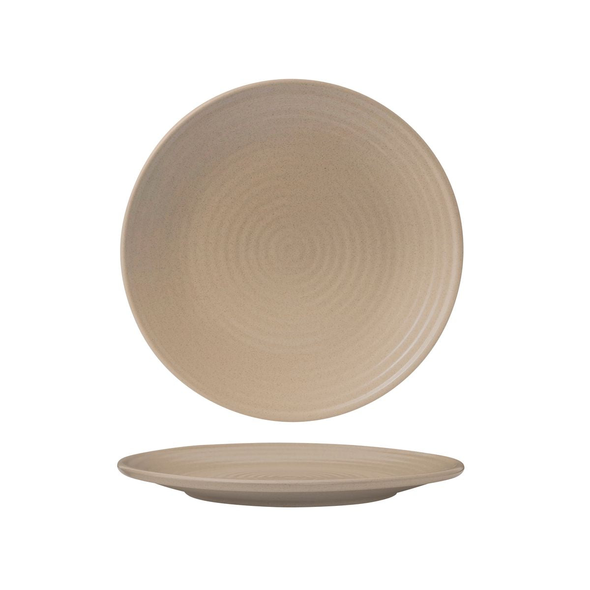 90173 Zuma Sand Round Plate Ribbed 310mm Leisure Coast Hospitality & Packaging