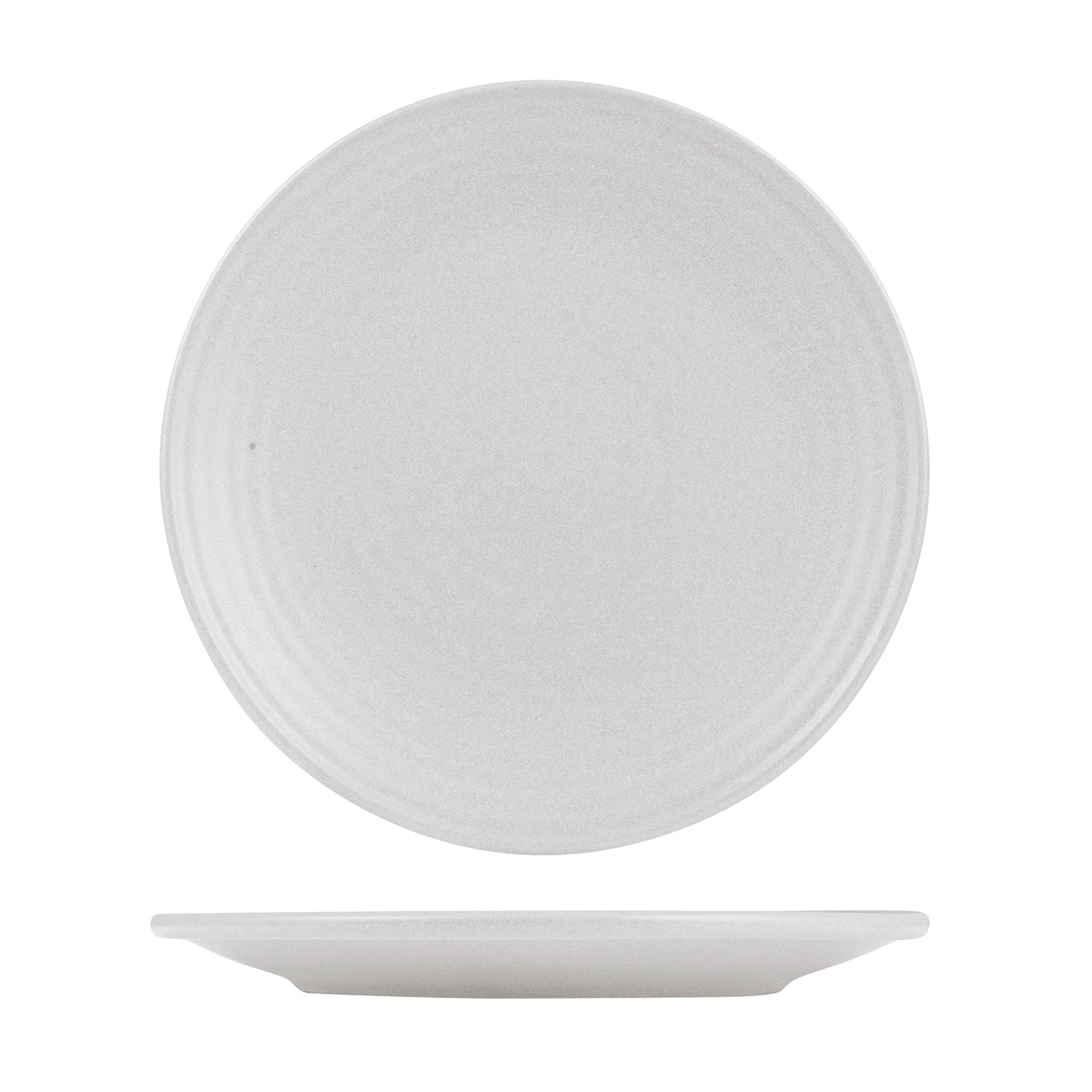 9029371 Zuma Pearl Aspen Round Plate Ribbed 265mm Leisure Coast Hospitality & Packaging