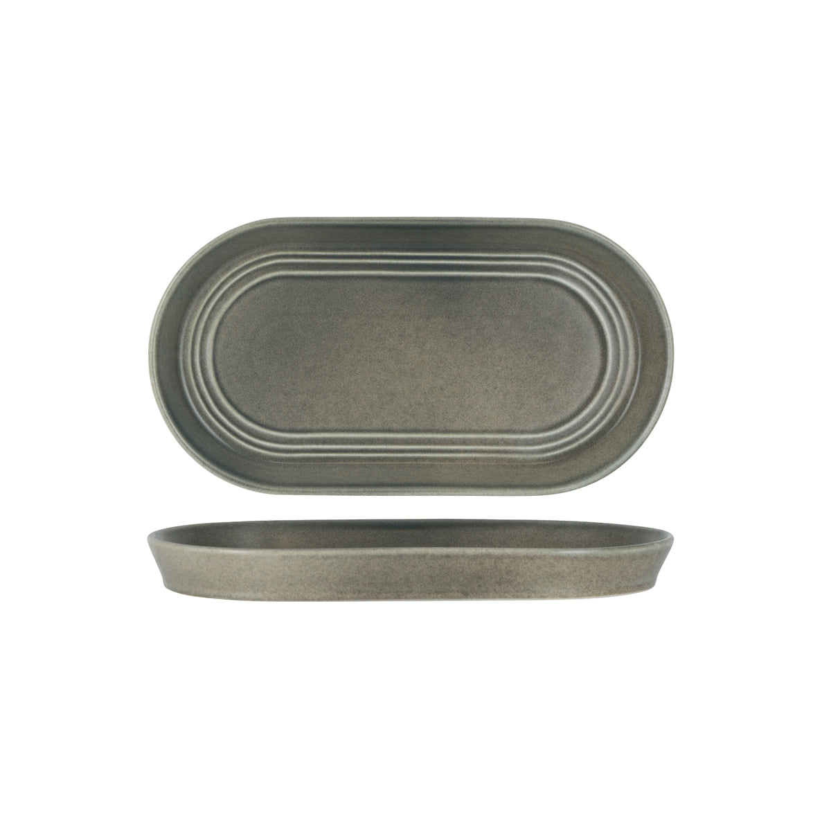 906323 Tablekraft Urban Loft Frost Grey Oval Serve Platter 310x165x30mm Leisure Coast Hospitality And Packaging