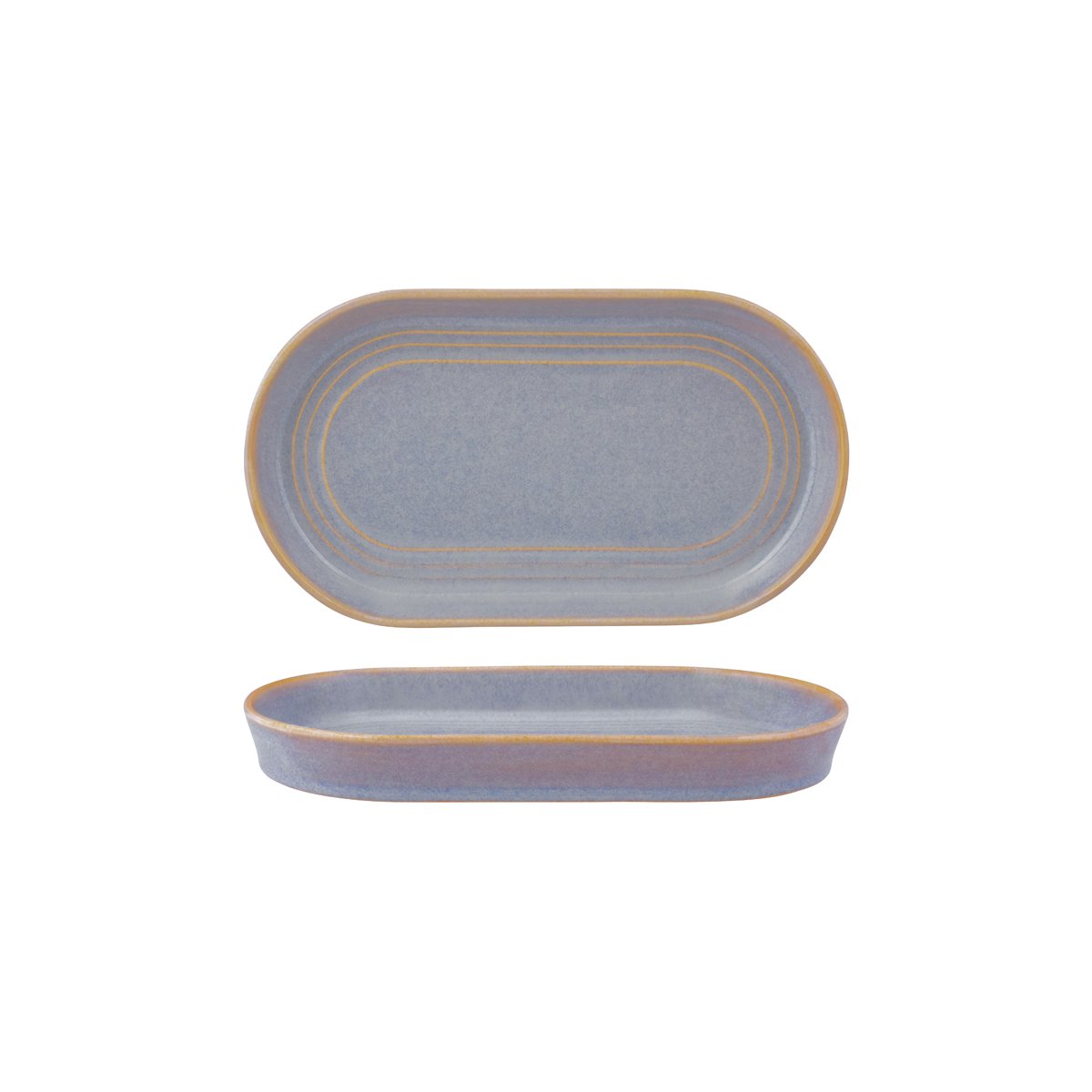 907122 Azure Blue Oval Serve Platter 240x135x25mm Leisure Coast Hospitality And Packaging