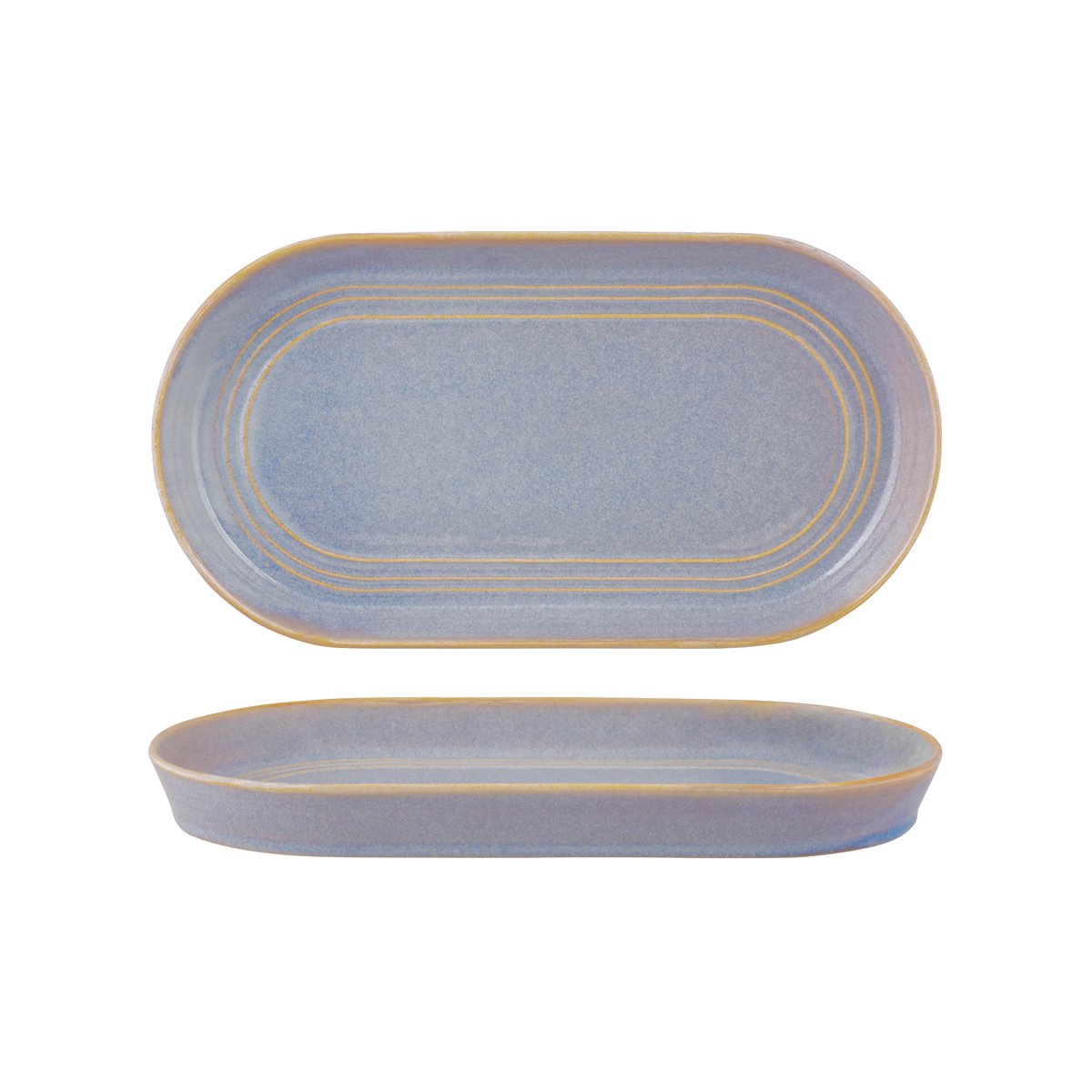 907123 Azure Blue Oval Serve Platter 310x165x30mm Leisure Coast Hospitality And Packaging