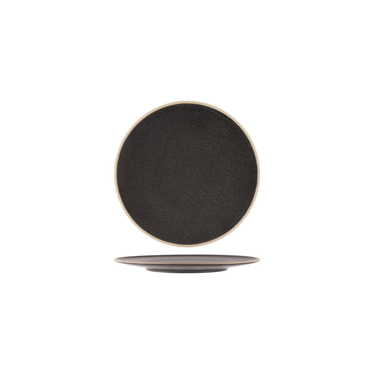 908708 Speckle Black Round Plate 210x23mm Leisure Coast Hospitality And Packaging