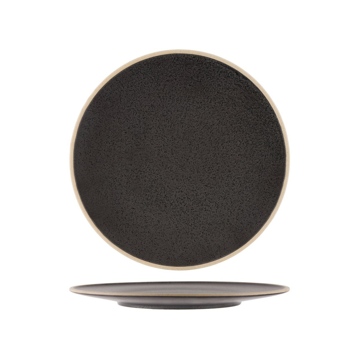 908711 Speckle Black Round Plate 290x27mm Leisure Coast Hospitality And Packaging