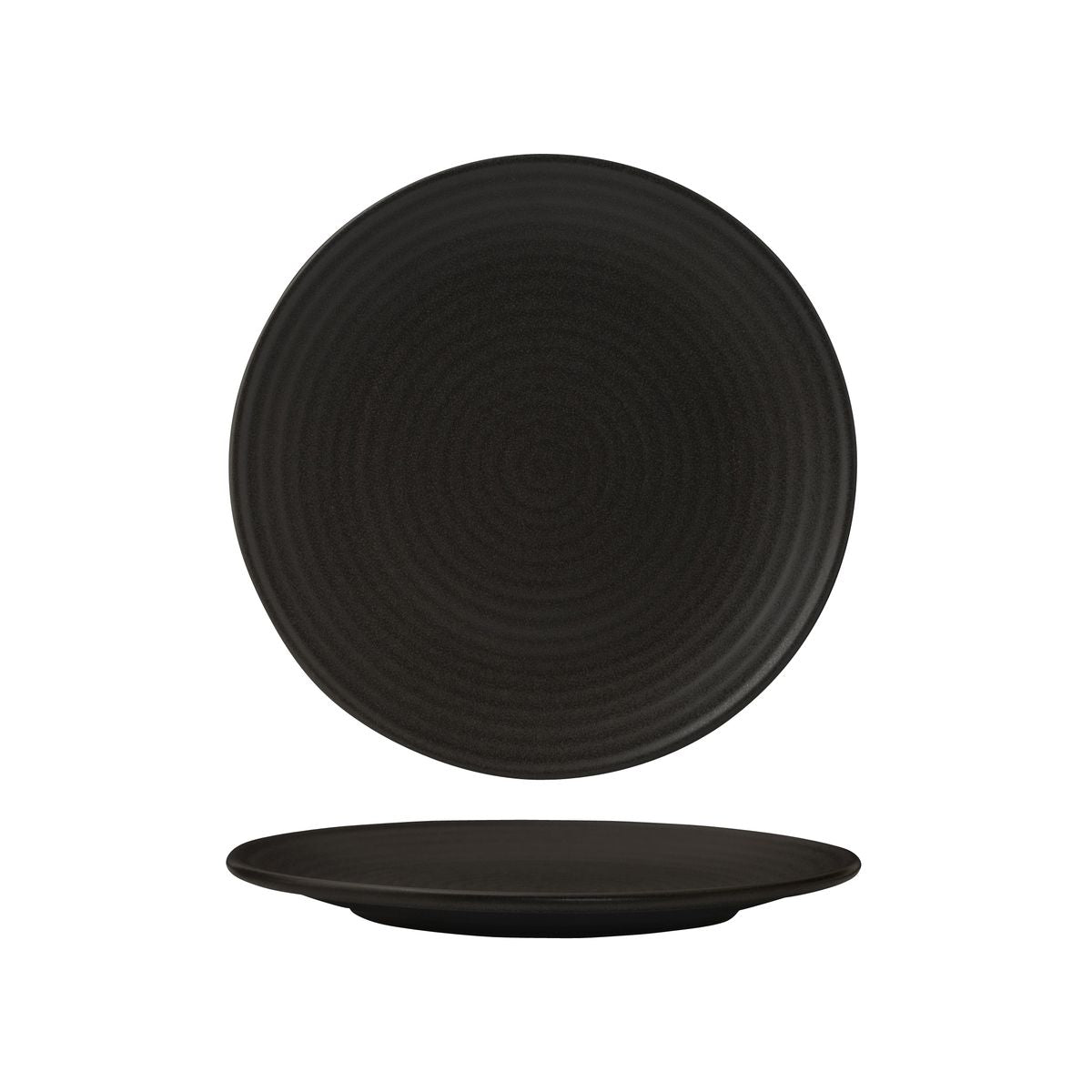 90970 Zuma Charcoal Round Plate Ribbed 210mm Leisure Coast Hospitality & Packaging