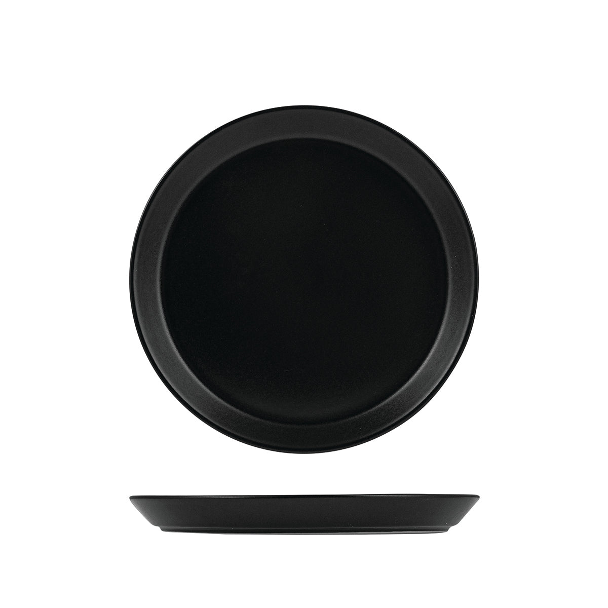 90976 Zuma Charcoal Round Plate Tapered 200x24mm Leisure Coast Hospitality & Packaging