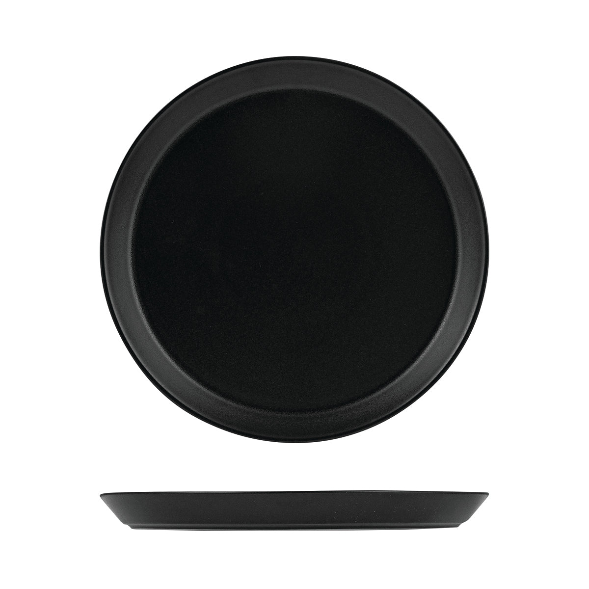 90977 Zuma Charcoal Round Plate Tapered 240x24mm Leisure Coast Hospitality & Packaging