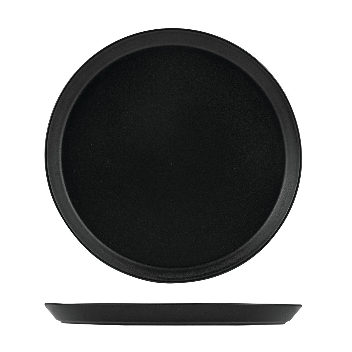 90978 Zuma Charcoal Round Plate Tapered 280x24mm Leisure Coast Hospitality & Packaging