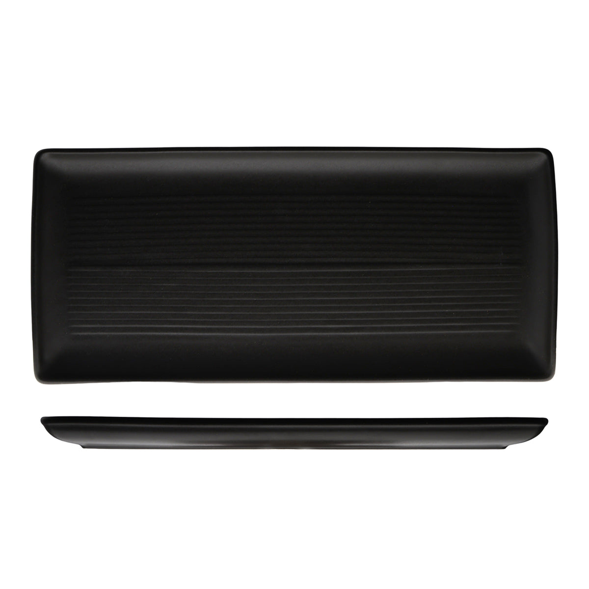 90984 Zuma Charcoal Share Platter 395x180mm Leisure Coast Hospitality & Packaging