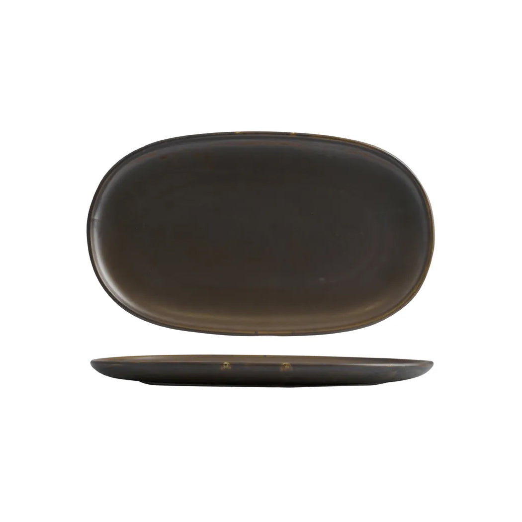 926346 Moda Porcelain Earth Oval Coupe Plate 405x245mm Leisure Coast Hospitality and Packaging