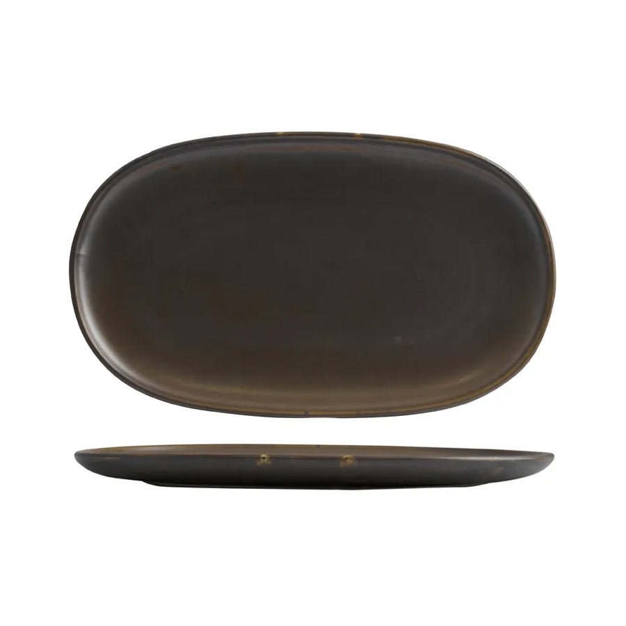 926346 Moda Porcelain Earth Oval Coupe Plate 405x245mm Leisure Coast Hospitality and Packaging