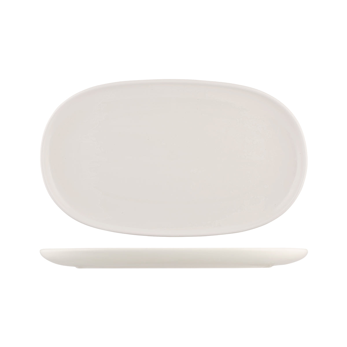926546 Moda Porcelain Snow Oval Coupe Plate 405x240mm Leisure Coast Hospitality and Packaging