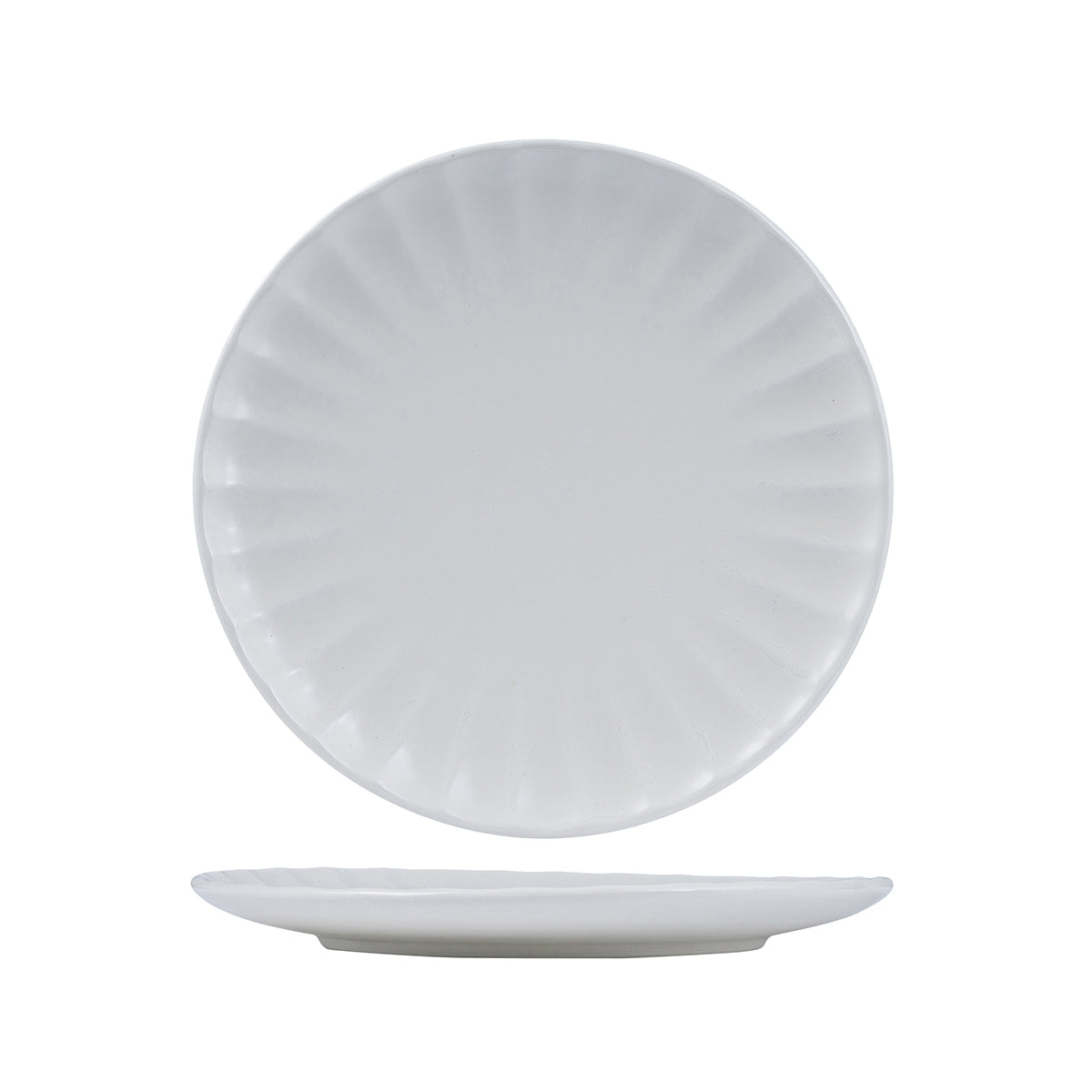 927261-Ctn Moda Porcelain Scalloped Snow Round Plate 205mm Leisure Coast Hospitality & Packaging