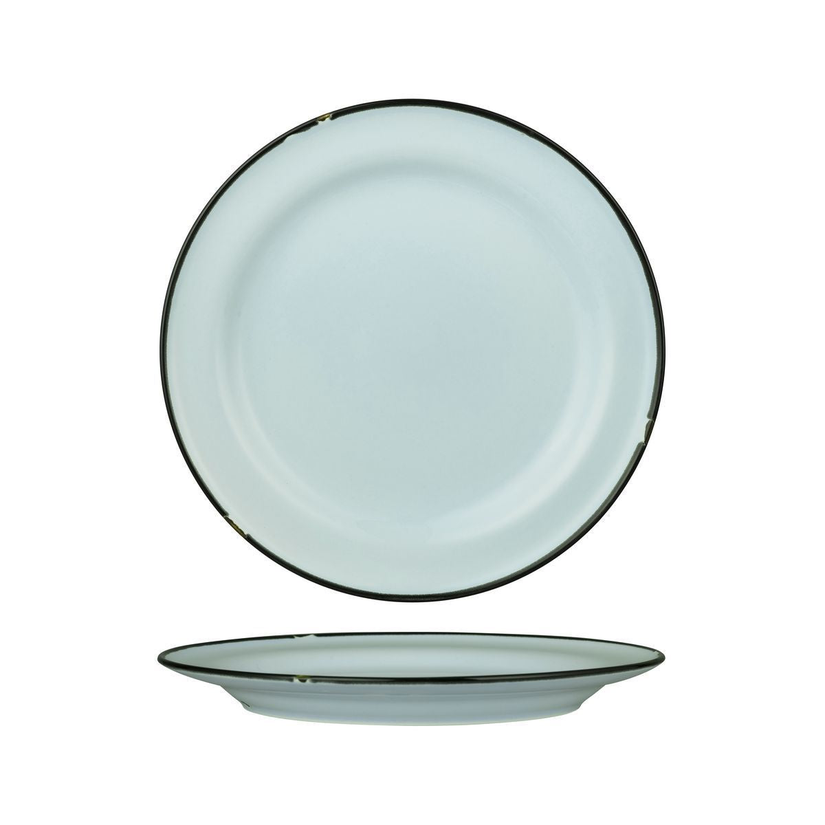 94111-PB Luzerne TinTin Blue / Black Round Plate Wide Rim 270mm Leisure Coast Hospitality & Packaging