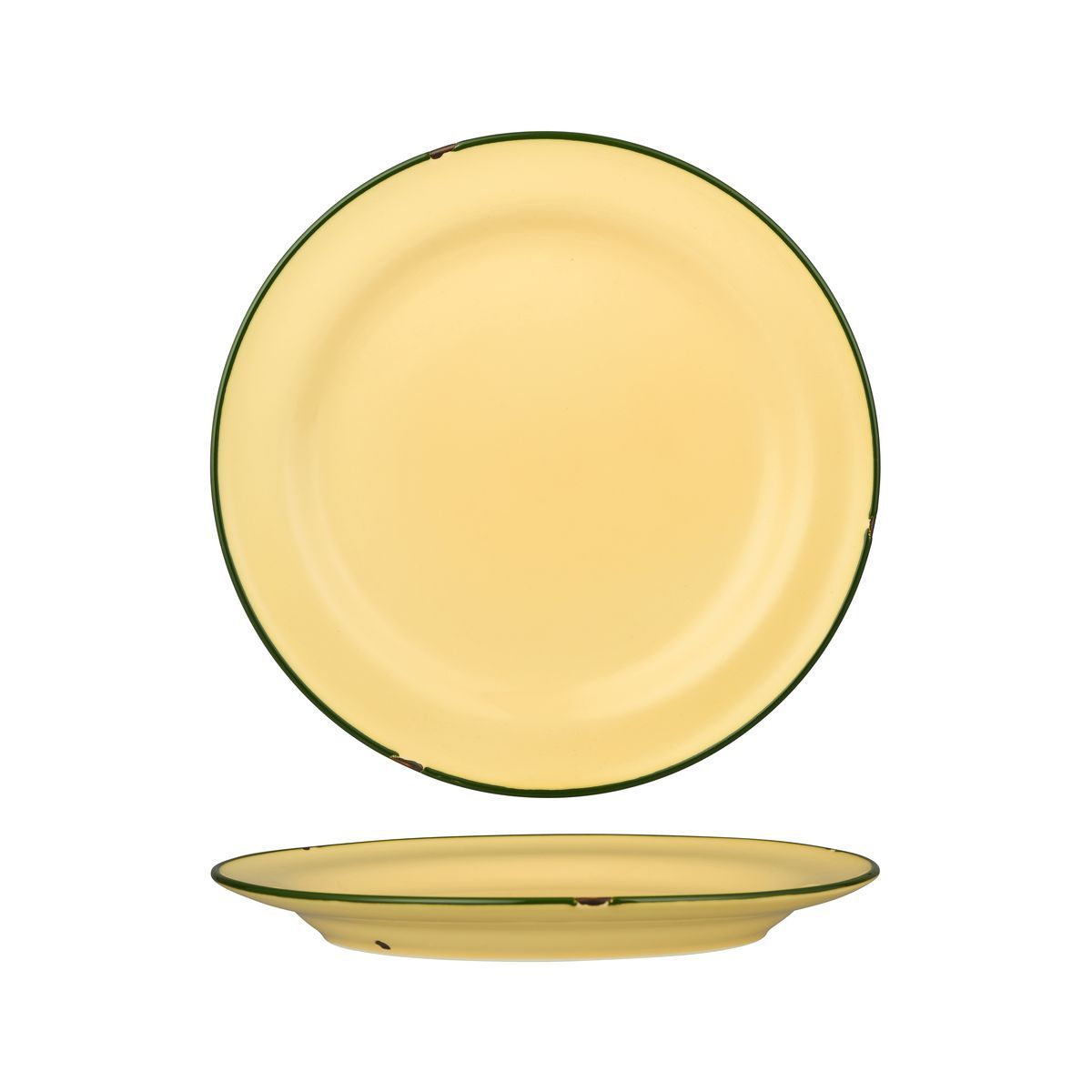 94111-SG Luzerne TinTin Sand / Green Round Plate Wide Rim 270mm Leisure Coast Hospitality & Packaging