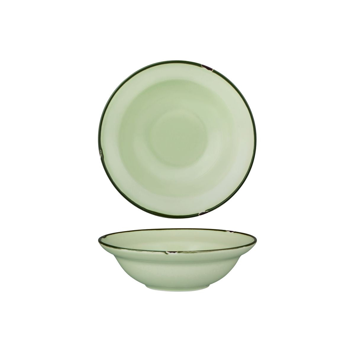 94127-GG Luzerne TinTin Green / Green Round Deep Plate / Bowl 190mm / 380ml Leisure Coast Hospitality & Packaging