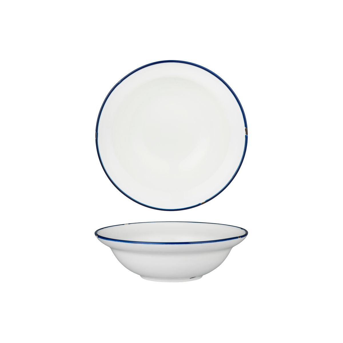 94128-WN Luzerne TinTin White / Navy Round Deep Plate / Bowl 220mm / 580ml Leisure Coast Hospitality & Packaging
