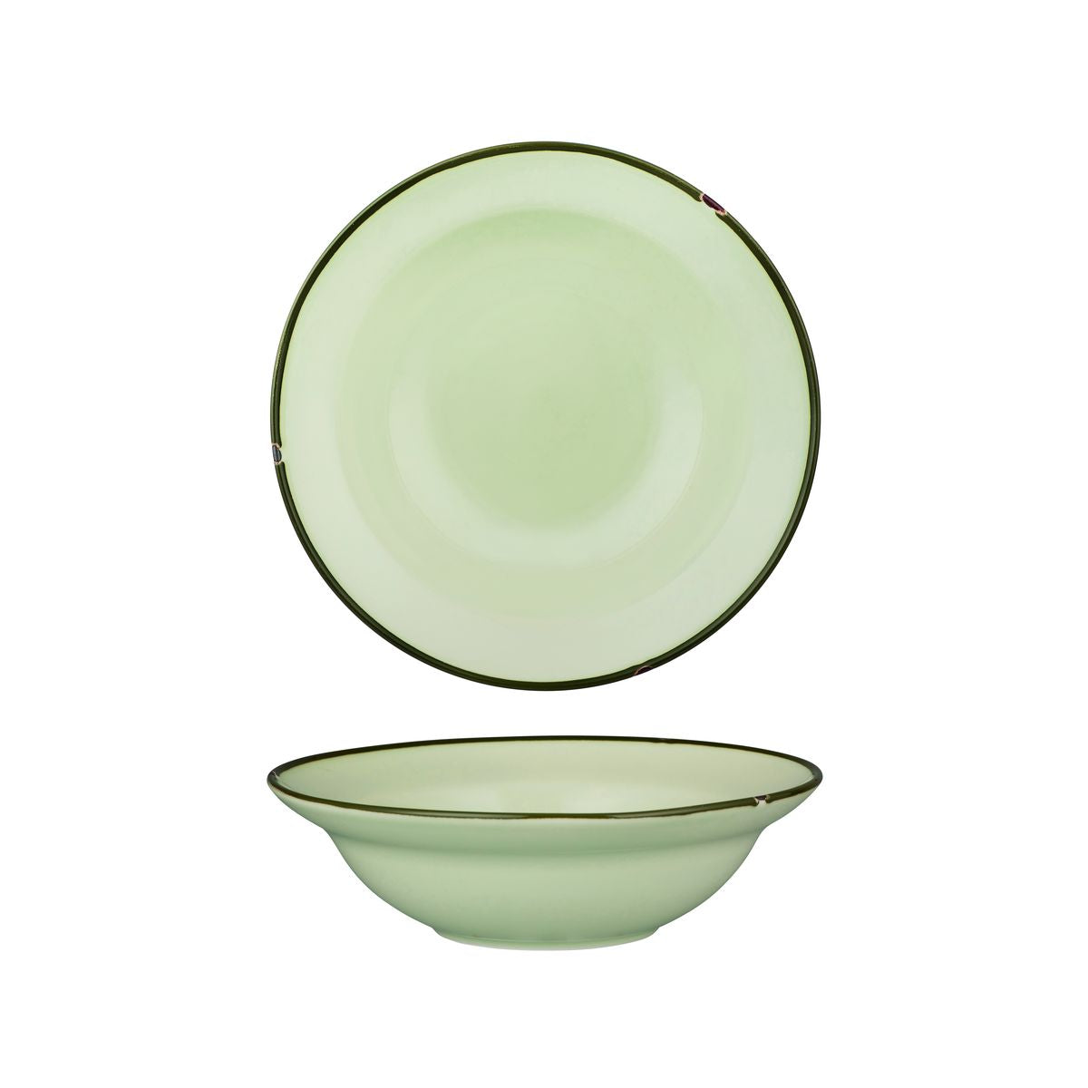 94128-WG Luzerne TinTin White / Green Round Deep Plate / Bowl 220mm / 580ml Leisure Coast Hospitality & Packaging