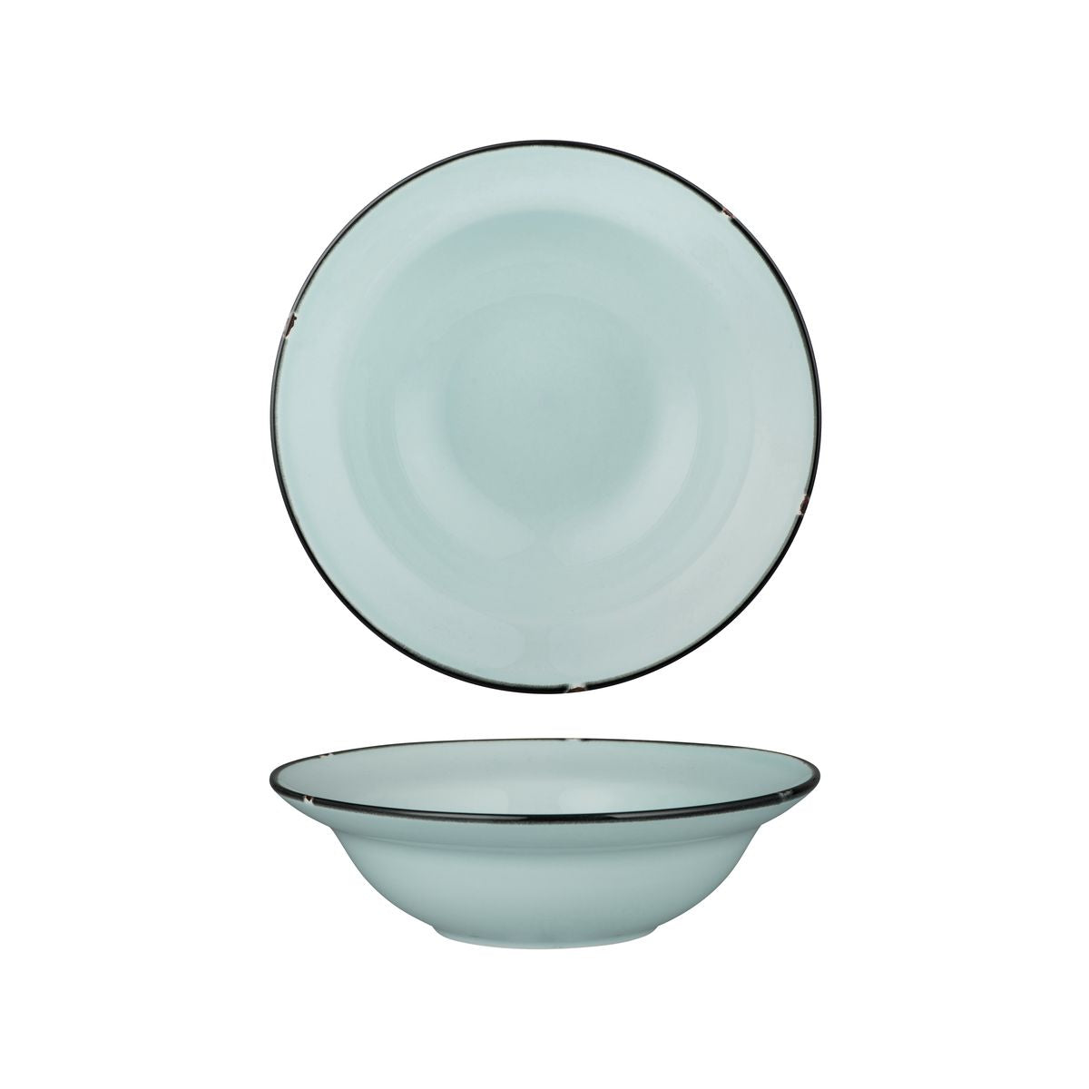 94128-WG Luzerne TinTin White / Green Round Deep Plate / Bowl 220mm / 580ml Leisure Coast Hospitality & Packaging