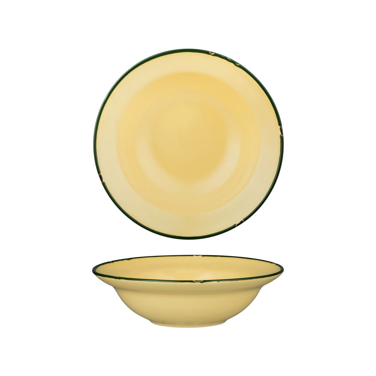 94128-WG Luzerne TinTin White / Green Round Deep Plate / Bowl 220mm / 580ml Leisure Coast Hospitality & Packaging