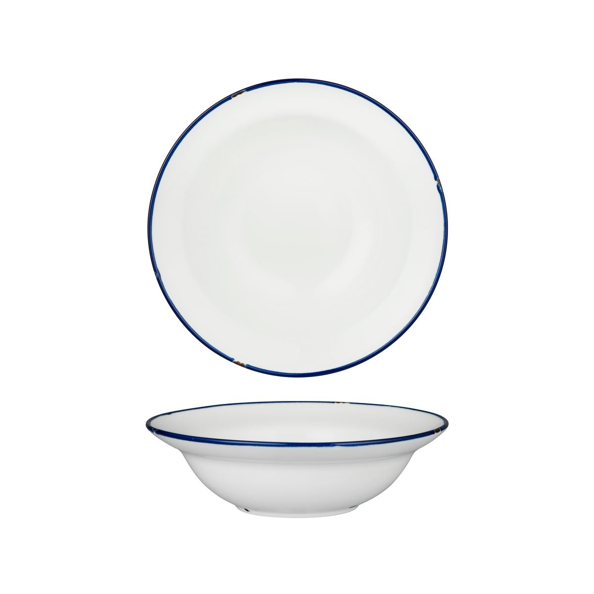 94128-WN Luzerne TinTin White / Navy Round Deep Plate / Bowl 220mm / 580ml Leisure Coast Hospitality & Packaging