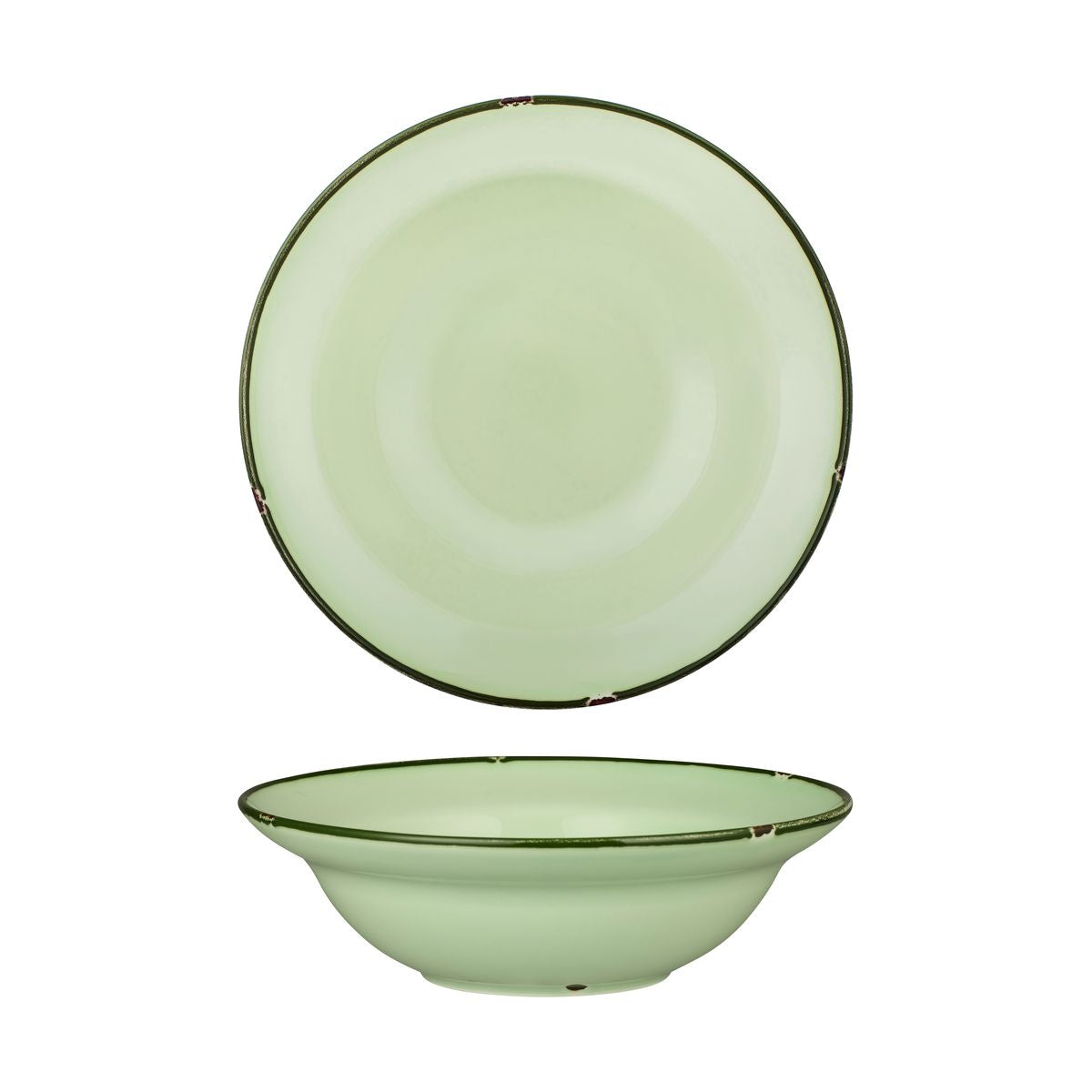 94129-GG Luzerne TinTin Green / Green Round Deep Plate / Bowl 240mm / 830ml Leisure Coast Hospitality & Packaging