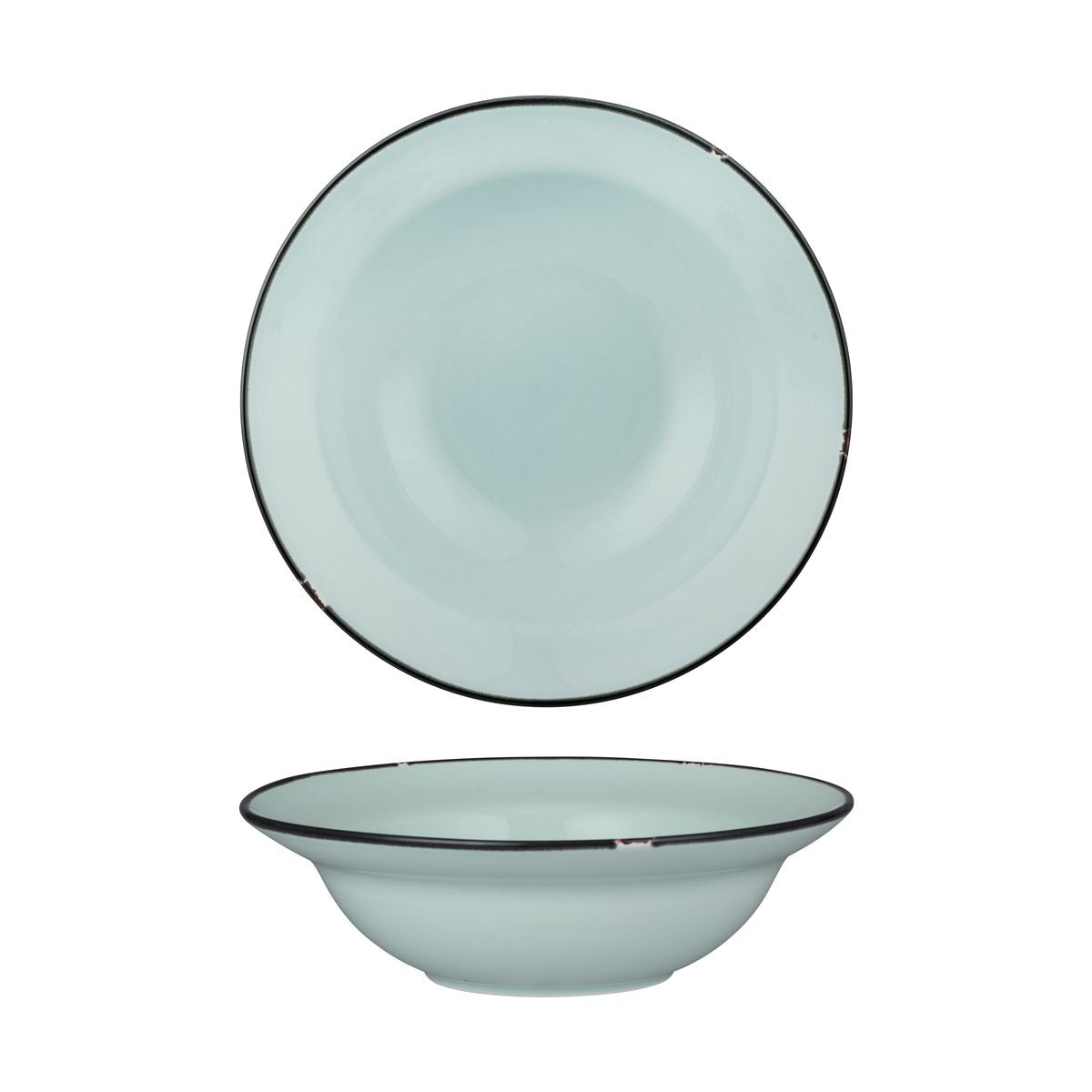 94129-PB Luzerne TinTin Blue / Black Round Deep Plate / Bowl 240mm / 830ml Leisure Coast Hospitality & Packaging