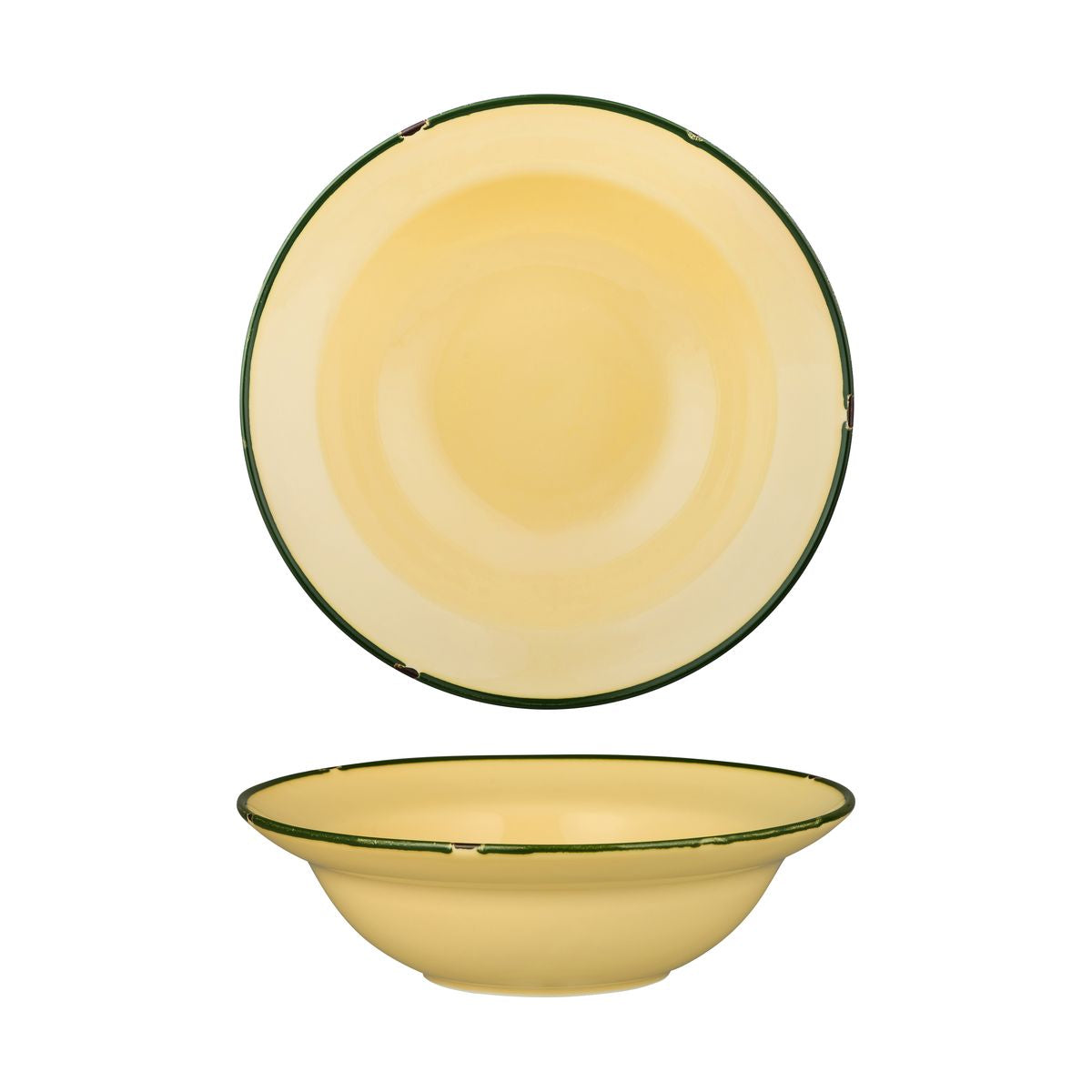 94129-SG Luzerne TinTin Sand / Green Round Deep Plate / Bowl 240mm / 830ml Leisure Coast Hospitality & Packaging