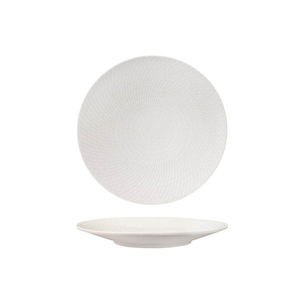 94908-W Luzerne Zen White Swirl Round Coupe Plate 205mm Leisure Coast Hospitality & Packaging