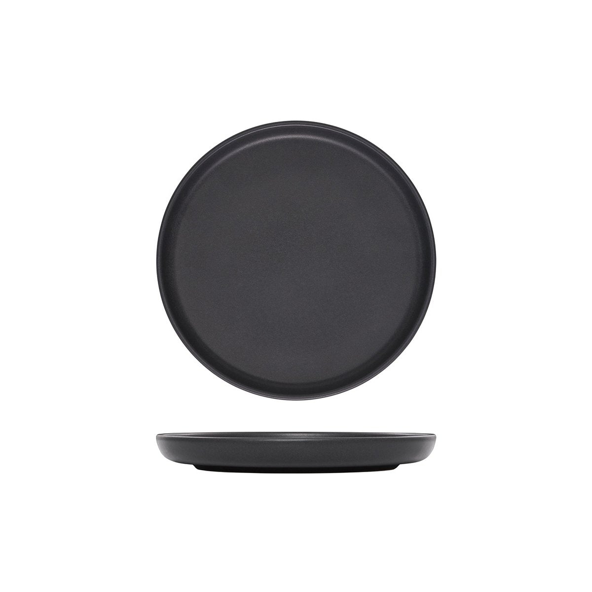 959808-TR Eclipe Uno Black Round Plate Leisure Coast Hospitality Supplies