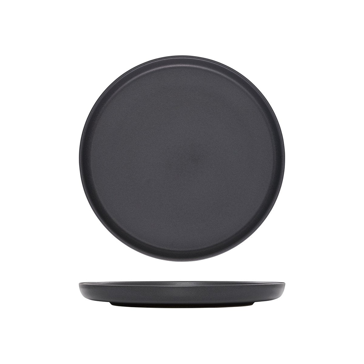 959811-TR Eclipe Uno Black Round Plate Leisure Coast Hospitality Supplies
