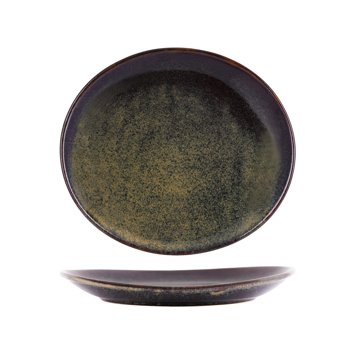 98821 Reactive Brown Oval Plate 297x264x39mm Leisure Coast Hospitality And Packaging