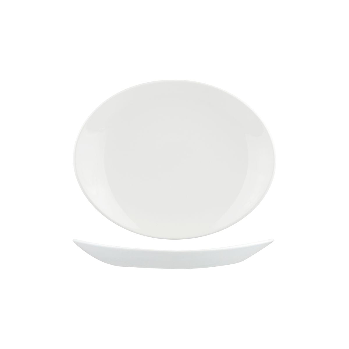 9934124 Churchill Retro Blue Oval Coupe Plate 238x200mm Leisure Coast Hospitality & Packaging