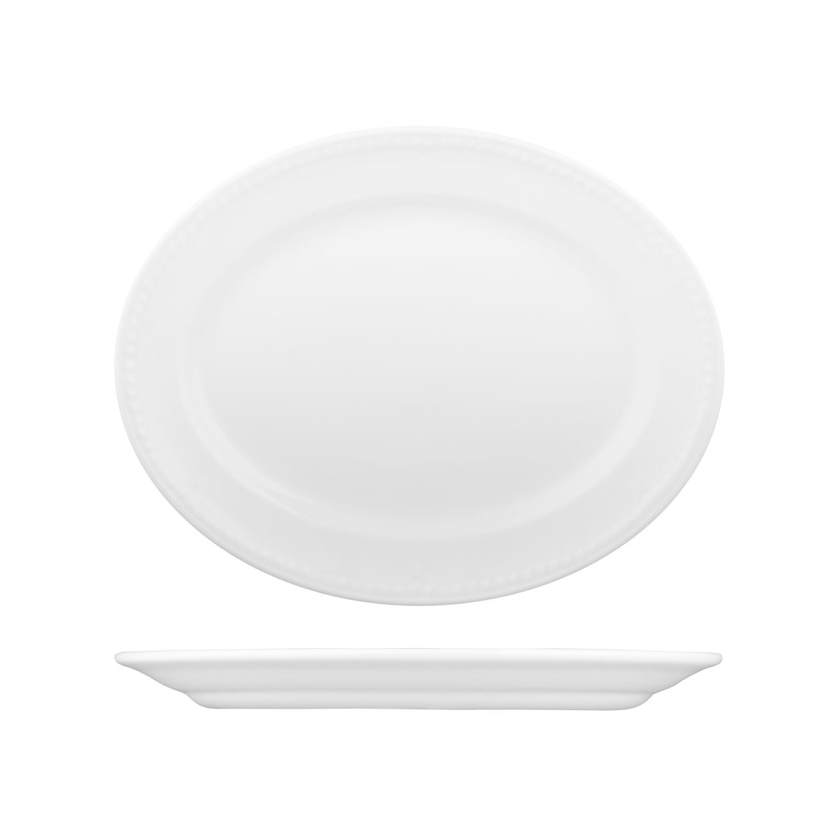 9937330 Churchill Buckingham Oval Plate Wide Rim 305x240mm Leisure Coast Hospitality & Packaging