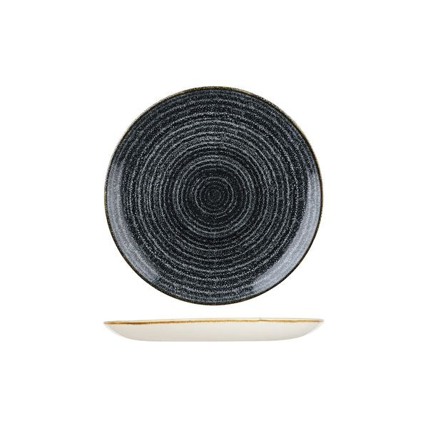 9976122-C Studio Prints Homespun Charcoal Black Round Coupe Plate 217mm Leisure Coast Hospitality & Packaging