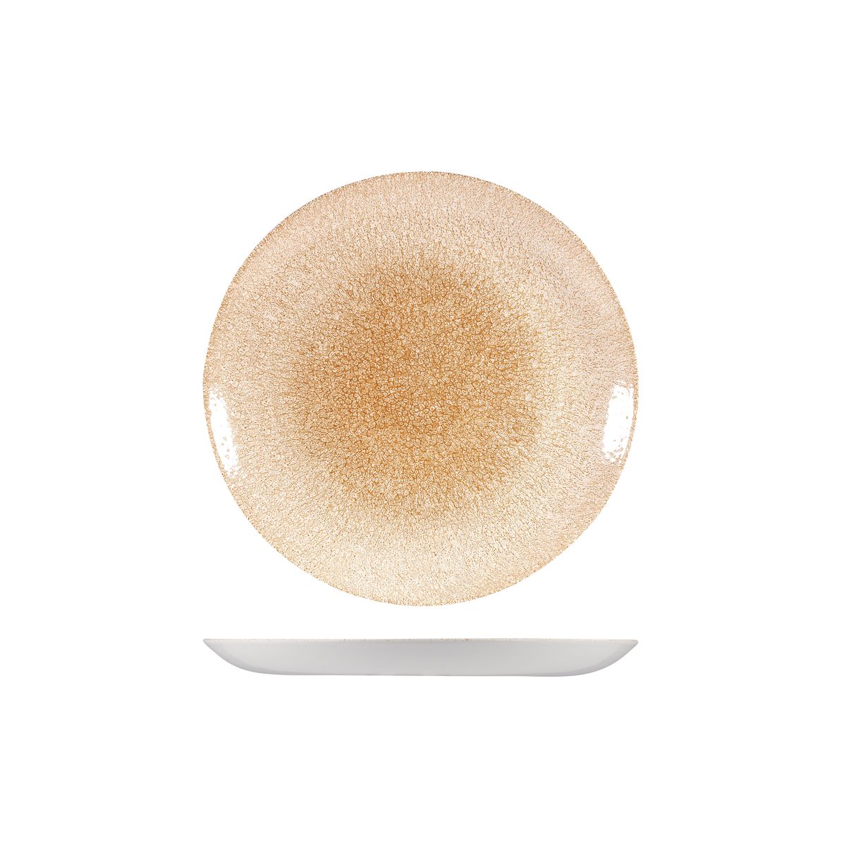 9976122-O Studio Prints Raku Garnet Orange Round Coupe Plate 217mm Leisure Coast Hospitality & Packaging