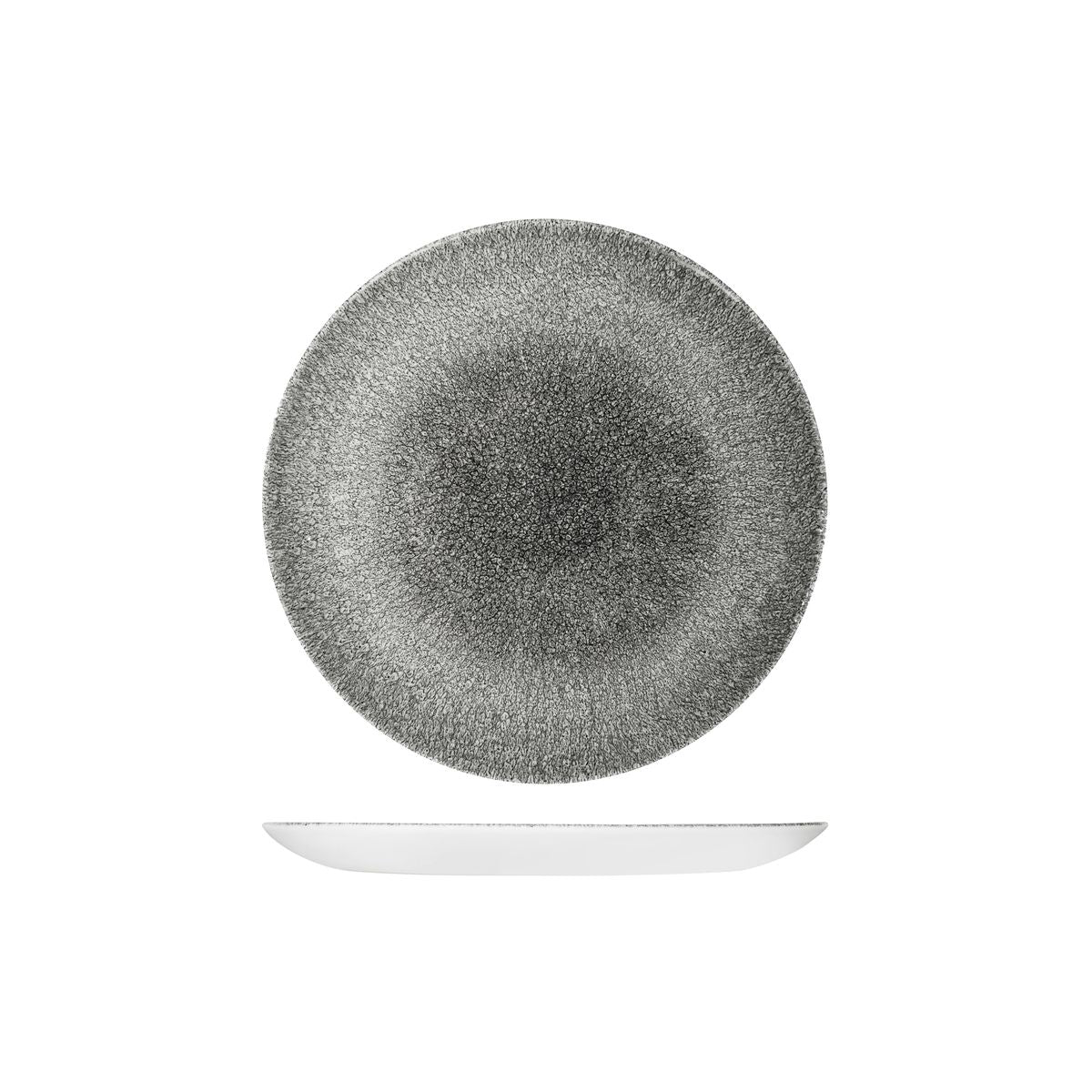 9976122-QB Studio Prints Raku Quartz Black Round Coupe Plate 217mm Leisure Coast Hospitality & Packaging