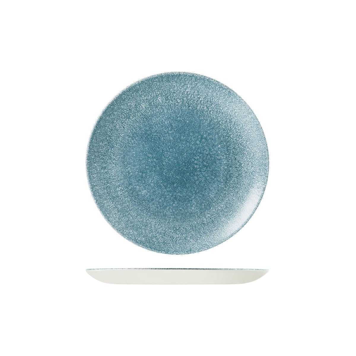 9976122-TB Studio Prints Raku Topaz Blue Round Coupe Plate 217mm Leisure Coast Hospitality & Packaging