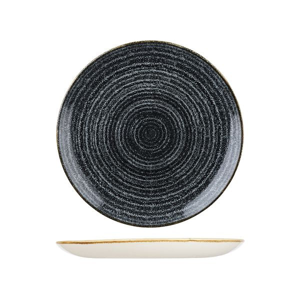 9976126-C Studio Prints Homespun Charcoal Black Round Coupe Plate 260mm Leisure Coast Hospitality & Packaging