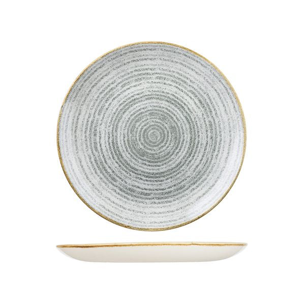 9976126-G Studio Prints Homespun Stone Grey Round Coupe Plate 260mm Leisure Coast Hospitality & Packaging