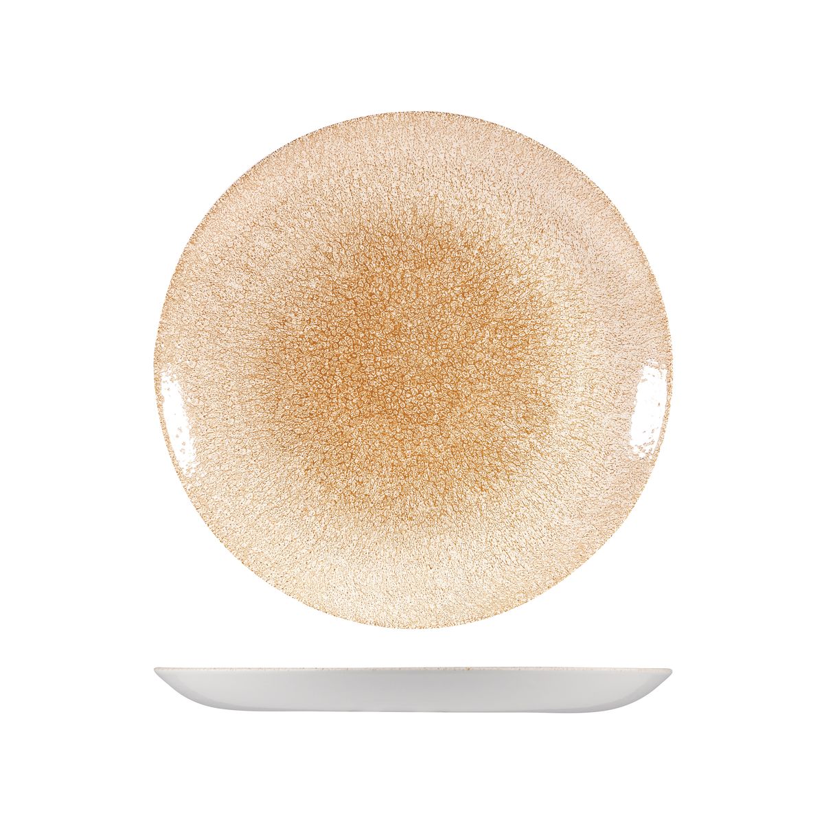 9976126-O Studio Prints Raku Garnet Orange Round Coupe Plate 260mm Leisure Coast Hospitality & Packaging