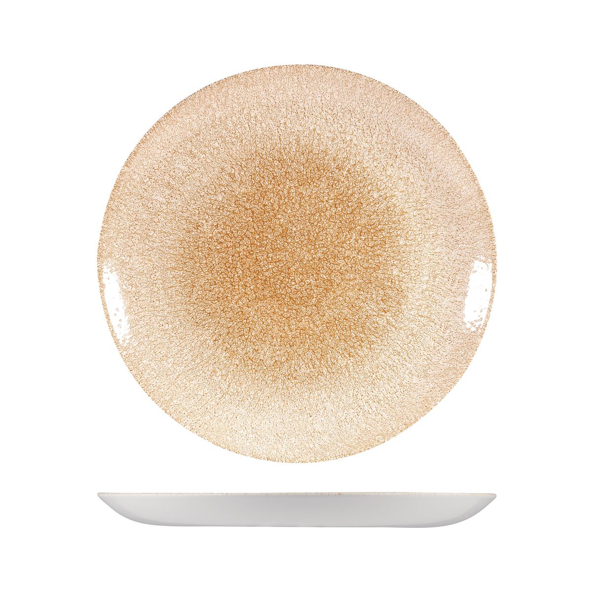 9976129-O Studio Prints Raku Garnet Orange Round Coupe Plate 288mm Leisure Coast Hospitality & Packaging