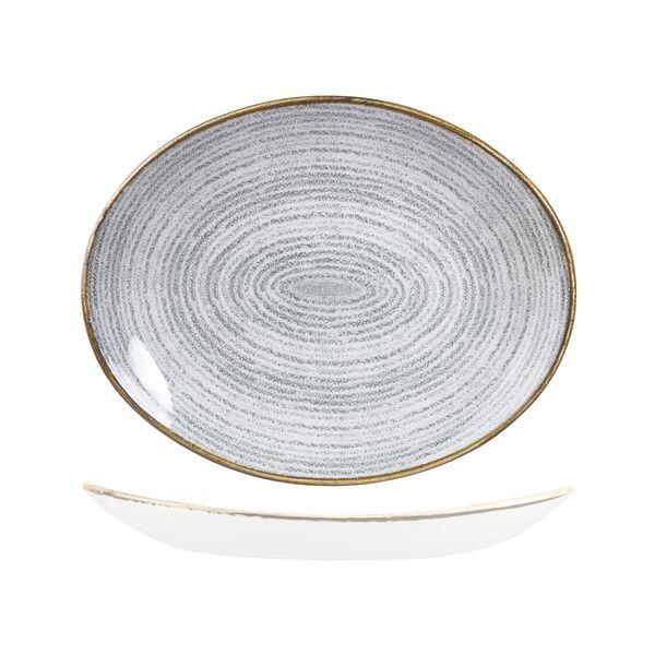 9976232-G Studio Prints Homespun Stone Grey Oval Coupe Plate 317x255mm Leisure Coast Hospitality & Packaging